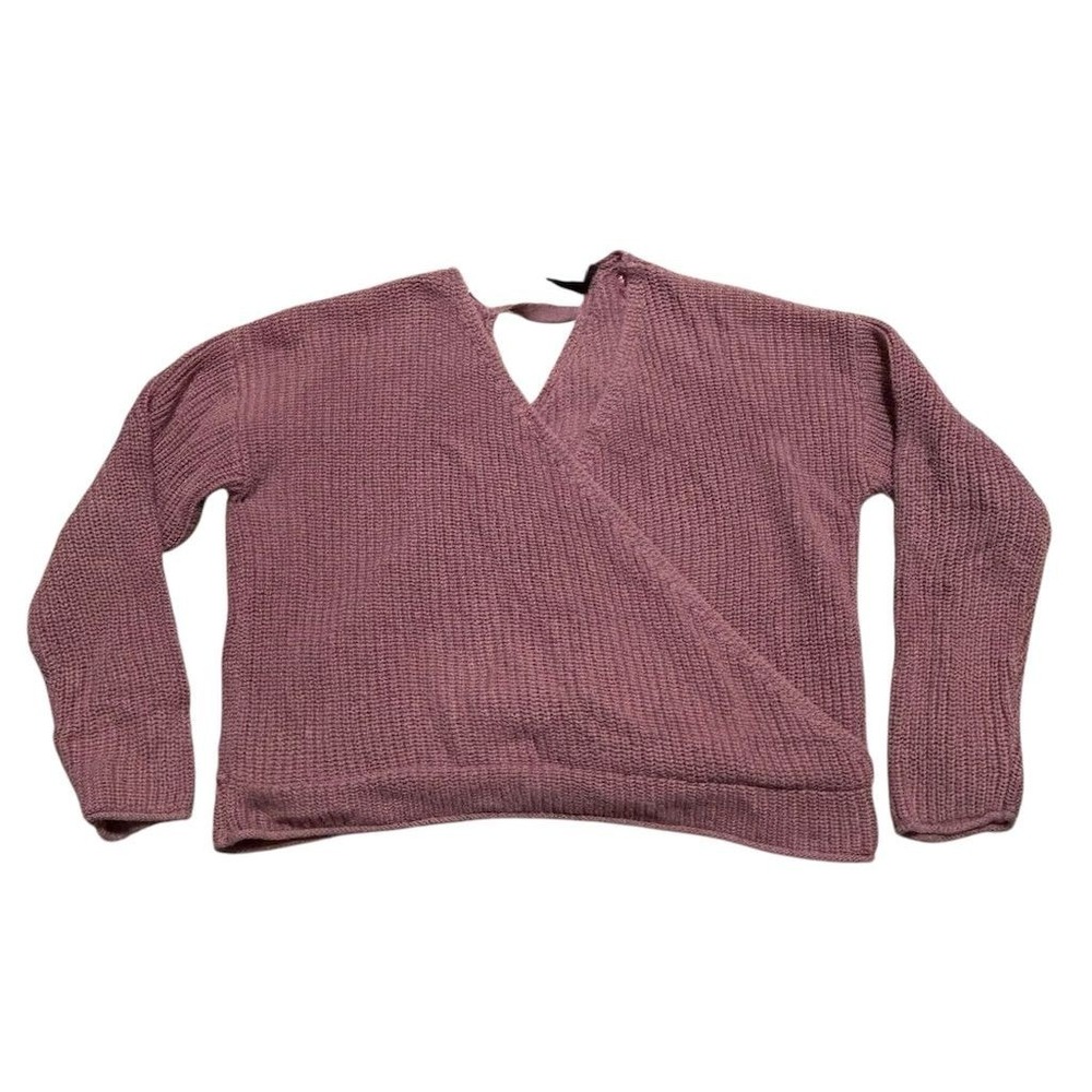 Moon & Madison Women's XL Mauve Wrap Knit Sweater Long Sleeve